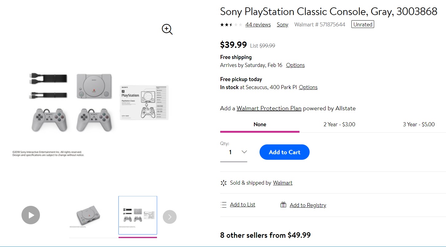 PlayStation Classic Officially hits $40