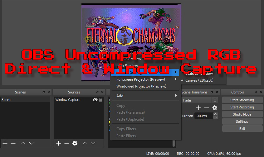 OBS Uncompressed RGB Captures