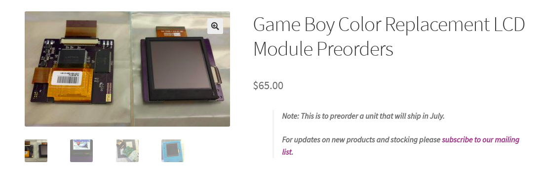 PSA: Midwest Embedded “Transreflective” GBC Backlit Screens are Up for Pre-order
